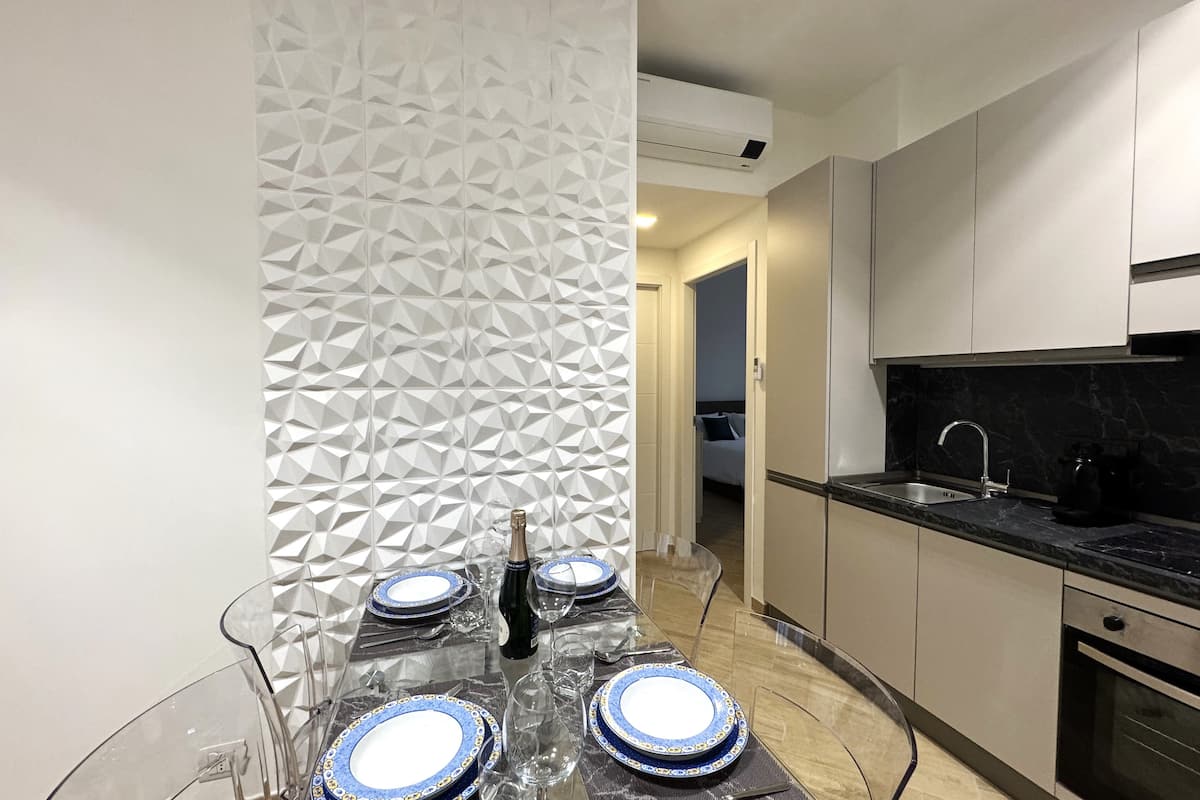 Soggiorno e cucina di Dimora Eleonora